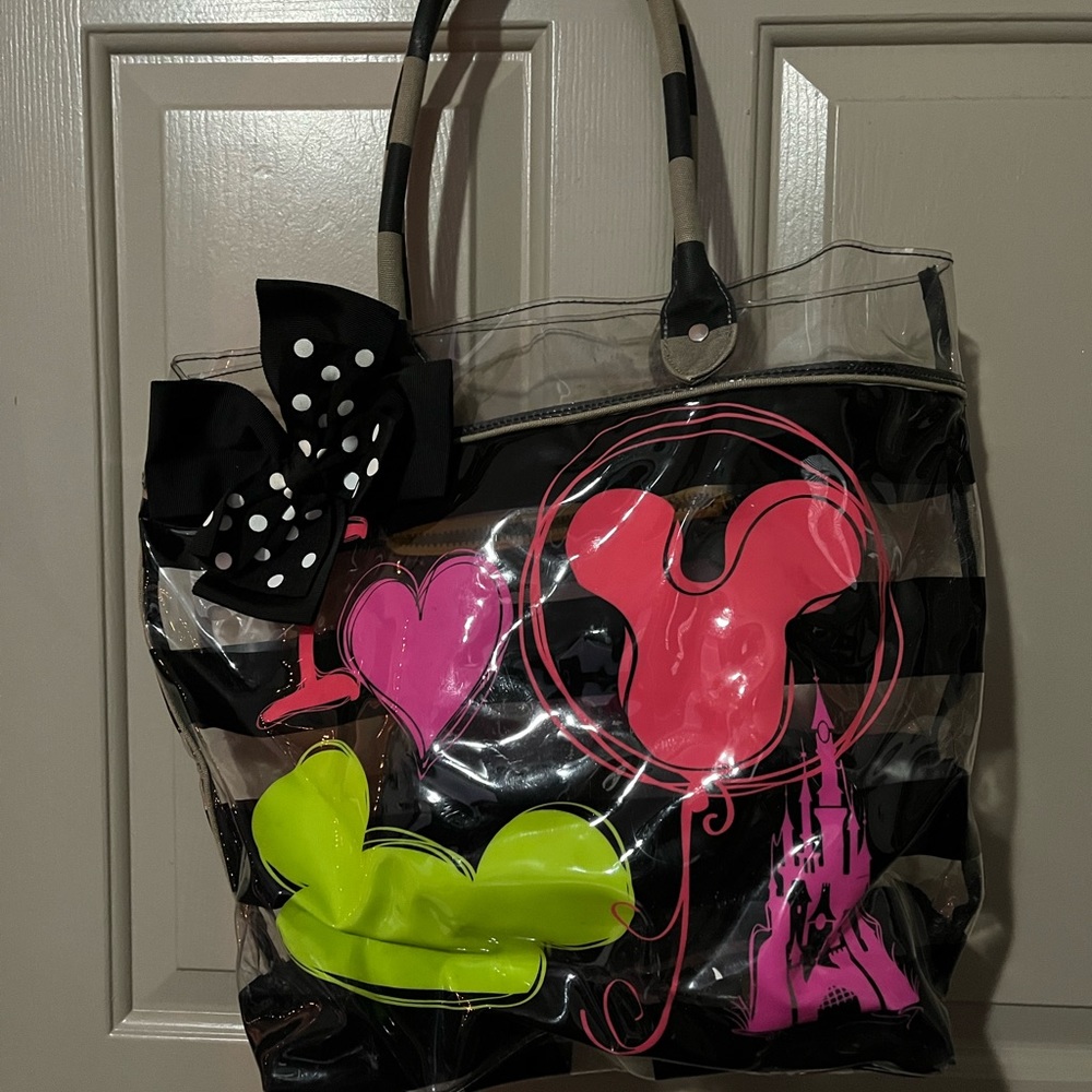 Walt Disney World Clear Vinyl Tote Bag READ DESCRIPTION